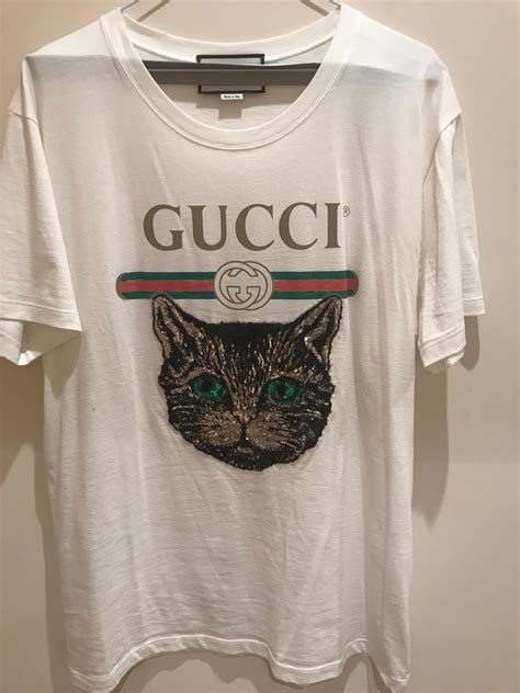 gucci sequin cat shirt|Gucci tote with cat.